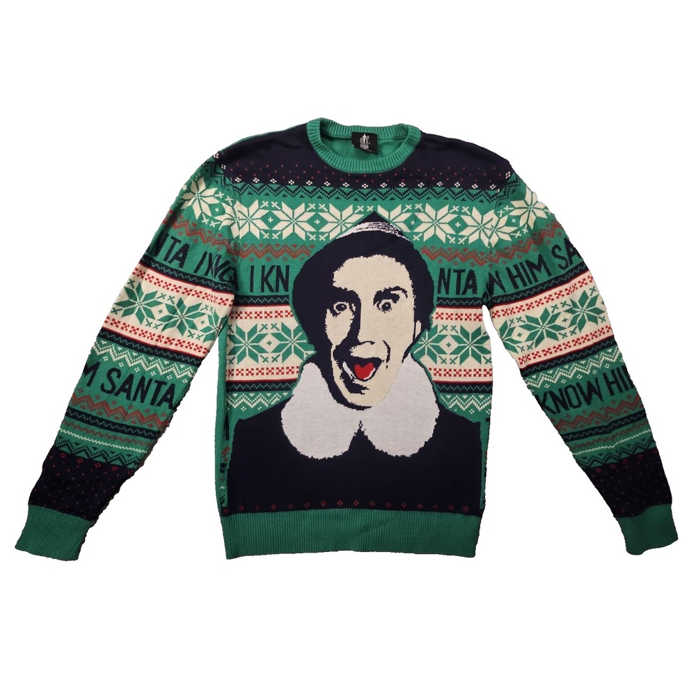 Buddy The Elf Christmas Sweater Womens S Ugly Sweater Holiday Festive Novelty